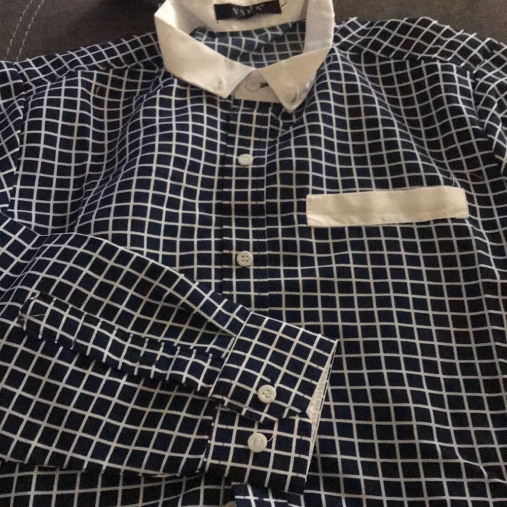 Navy & white mens dress shirt